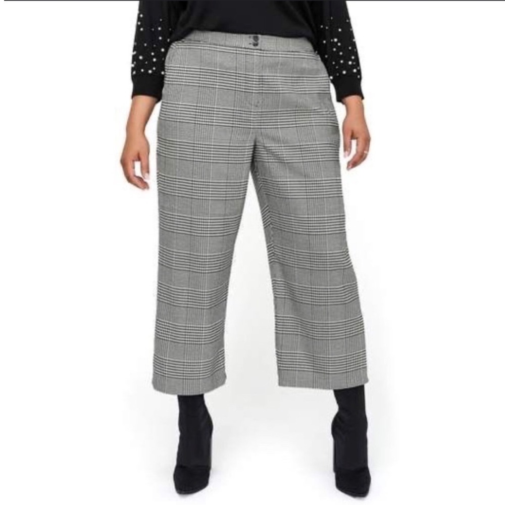 NWT Lane Bryant Size 16 Women's Gray Plaid Pants